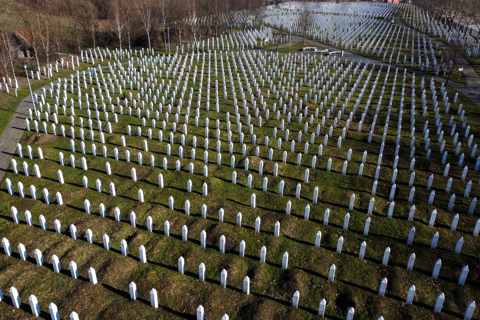 22.02.2021., Potocari, Bosna i Hercegovina - Fotografija iz zraka Memorijalnog centra Srebrenica-Potocari. Photo: Armin Durgut/PIXSELL