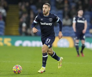 December 12, 2021, Burnley, United Kingdom: Burnley, England, 12th December 2021. Nikola Vlasic of West Ham United during the Premier League match at Turf Moor, Burnley. Picture credit should read: Andrew Yates / Sportimage(Credit Image: © Andrew Yates/CSM via ZUMA Wire) (Cal Sport Media via AP Images)