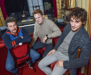 13.12.2021., Zagreb - Dusan Bucan, Filip Vidovic i Marin Klismanovic, glumci Drame zagrebackog HNK. 

Photo Sasa ZinajaNFoto