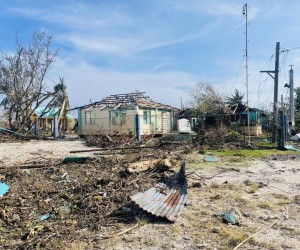 epa09653224 A handout photo made available by Philippine Coast Guard (PCG) shows a view of typhoon devastated Pagasa island (Thitu Island) in the disputed Spratly group of islands in the South China Sea, west of Palawan island, Philippines​, 21 December 2021 (issued on 22 December 2021). Philippine National Police data show that the death toll from typhoon Rai rose to 375 and 56 are missing. More​ than 300,000 people were evacuated from their hom​es and beachfront resorts in central and southern Philippines.  EPA/HO HANDOUT  HANDOUT EDITORIAL USE ONLY/NO SALES