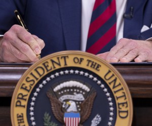 epa09655297 US President Joe Biden signs into law, 'Accelerating Access to Critical Therapies for ALS Act', in the Eisenhower Executive Office Building on the White House complex in Washington, DC, USA, 23 December 2021. The law establishes grant programs to address neurodegenerative diseases, such as amyotrophic lateral sclerosis (ALS) - also known as Lou Gehrig's disease.  EPA/MICHAEL REYNOLDS