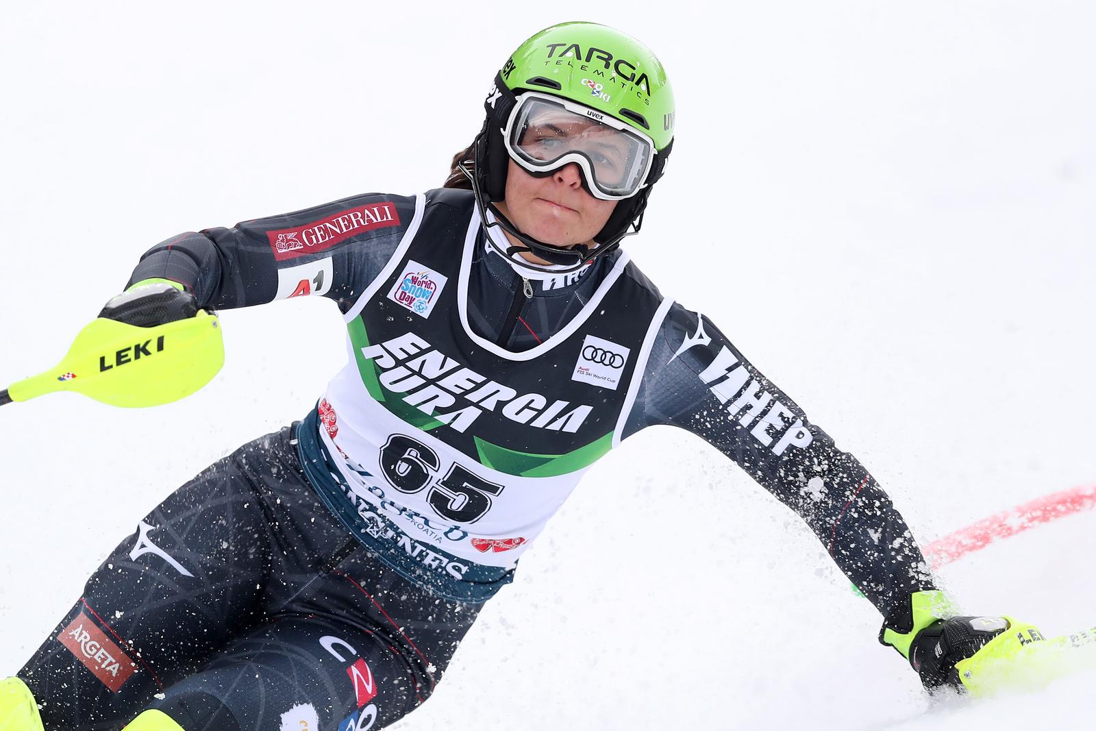 03.01.2021., Zagreb - Prva voznja zenskog slaloma Audi FIS Svjetskog skijaskog kupa Snow Queen Trophy. Zrinka Ljutic Photo: Luka Stanzl/PIXSELL