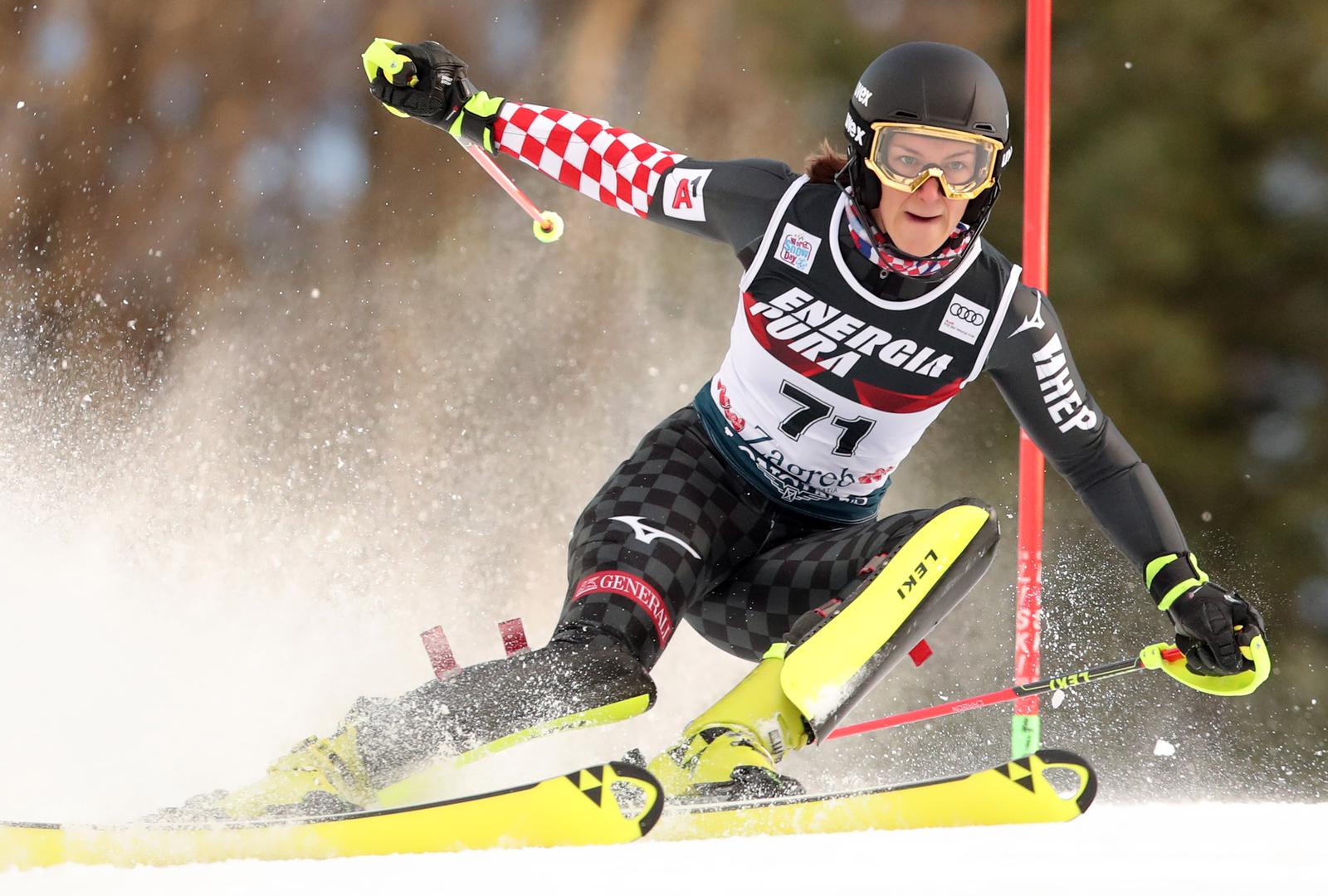 04.01.2020., Zagreb, Sljeme - Prva voznja zenskog slaloma Audi FIS Svjetskog skijaskog kupa Snow Queen Trophy.  POPOVIC Leona Photo: Goran Stanzl/PIXSELL