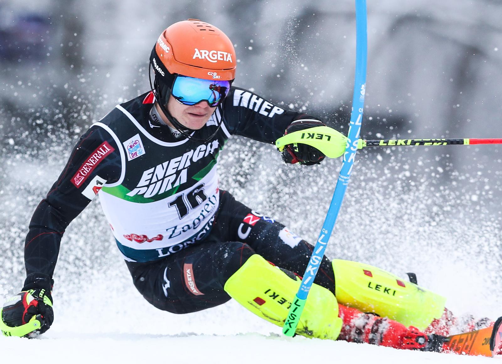 06.01.2021., Zagreb - Prva voznja muskog slaloma Audi FIS Svjetskog skijaskog kupa Snow Queen Trophy. Filip Zubcic Photo: Luka Stanzl/PIXSELL