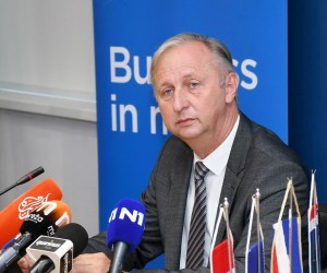 08.09.2021., Kutina - Kutinski gradonacelik Zlatko Babic odrzao je konferenciju za medije vezanu uz posljednja dogadjanja u tvrtki Eko Moslavina.rPhoto: Nikola Cutk/PIXSELL