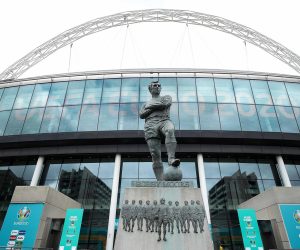 10.6.2021., Zagreb - Stadion Wembley, London, Engleska - UEFA Europsko prvenstvo 2020, Stadion Wembley na kojem ce se odigrati utakmica 1. kola skupine D izmedju reprezentacije Engleske i Hrvatske. 
Wembley Stadium je nogometni stadion u Londonu (Wembley, London Borough of Brent). Stadion je drugi po broju sjedecih mjesta u Europi, odmah iza Camp Noua u Barceloni i prvi po velicini natkrivenih stadiona na svijetu. Broj sjedecih mjesta varira ovisno o dogadjaju: 90000 (nogomet i ragbi), 75000 sjedecih mjesta i 15.000 stojecih (koncert) te 68400 do 72000 (atletika). Stadion je i najskuplji na svijetu do danas s cijenom gradnje od 798 milijuna britanskih funti. Stadion je izgradjen na mjestu staroga Wembleya, koji je srusen 2003. Kao datum zavrsetka gradnje stadiona navodi se 9. ozujka 2007. godine, kada su kljucevi stadiona predani nogometnom savezu Engleske. 
Photo: Goran Stanzl/PIXSELL