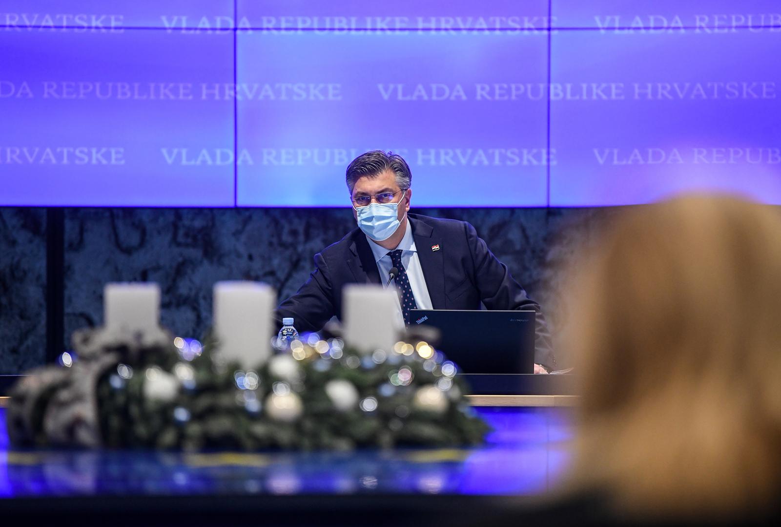 10.12.2021., Zagreb - U Nacionalnoj i sveucilisnoj knjiznici odrzana je 89. sjednica Vlade RH. Predsjednik Vlade RH Andrej Plenkovic Photo: Josip Regovic/PIXSELL