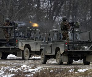31.01.2011., vojni poligon, Gasinci - Zavrsna vojna vjezba hrvatskog kontingenta uoci odlaska u misiju ISAF u Afganistan. 
Photo: Marko Mrkonjic/PIXSELL