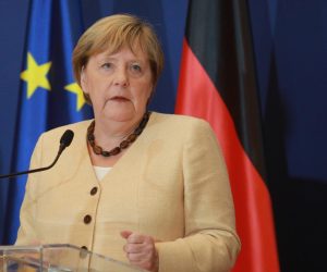 13, September, 2021, Belgrade - Press conference after the meeting of German Chancellor Angela Merkel and the President of the Republic of Serbia Aleksandra Vucic. Angela Merkel. Photo: Milos Tesic/ATAImages

13, septembar, 2021, Beograd - Konferencija za medije posle sastanka nemacke kancelarke Angela Merkel  i predsednika Republike Srbije Aleksandra Vucic. Photo: Milos Tesic/ATAImages