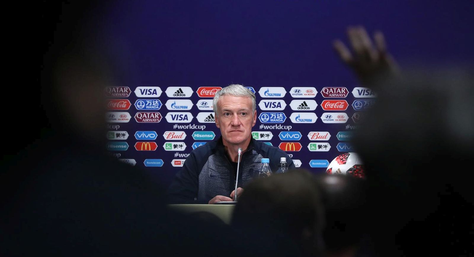 14.07.2018., Moskva, Rusija - Svjetsko nogometno prvenstvo 2018. Konferencija za medije francuske nogometne reprezentacije na stadionu Luznjiki. Izbornik Didier Deschamps.
Photo: Igor Kralj/PIXSELL