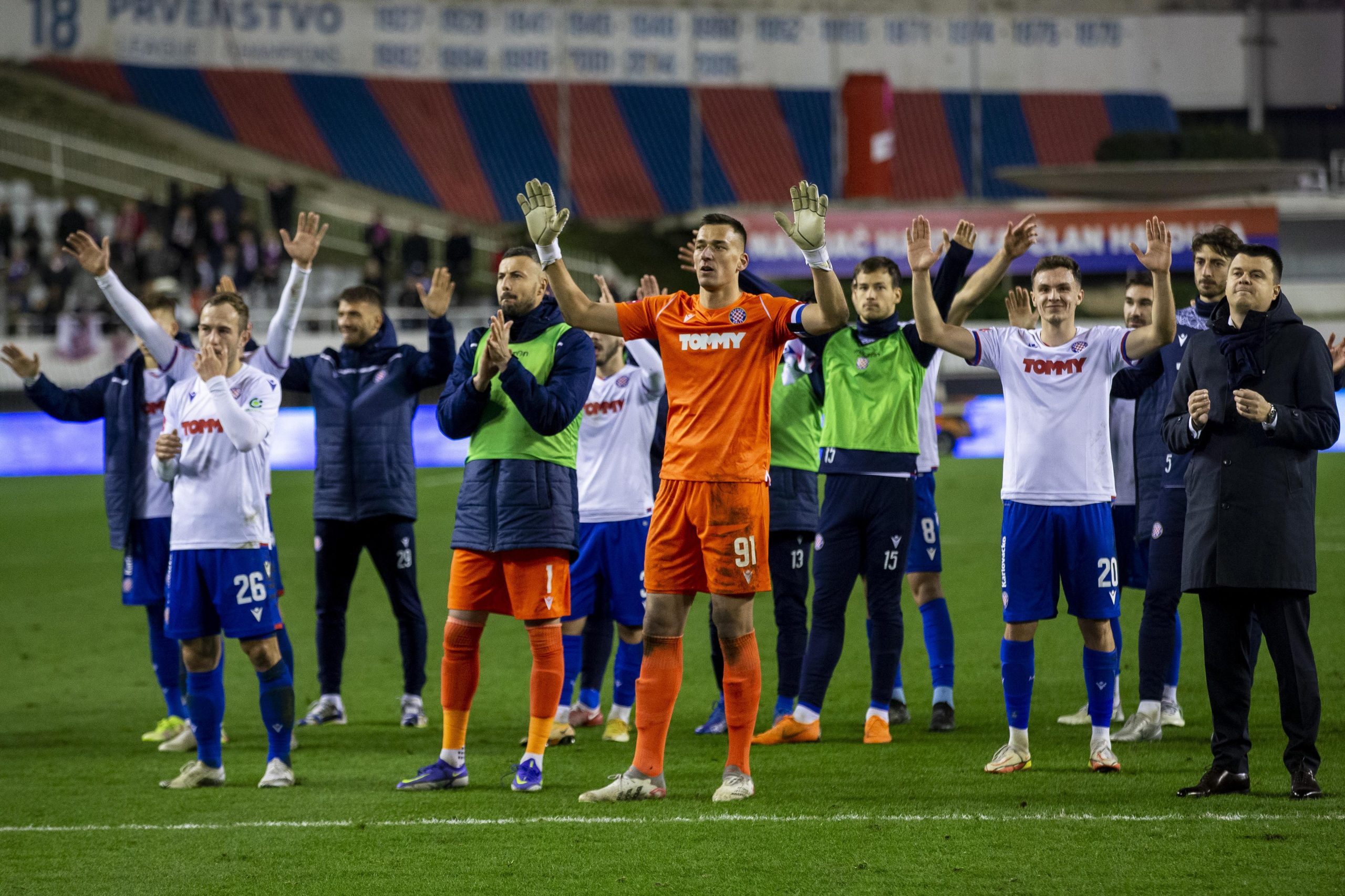 19.12.2021., stadion Poljud, Split - Hrvatski Telekom Prva liga, 20. kolo, HNK Hajduk - NK Osijek. Lovre Kalinic   Photo: Miroslav Lelas/PIXSELL