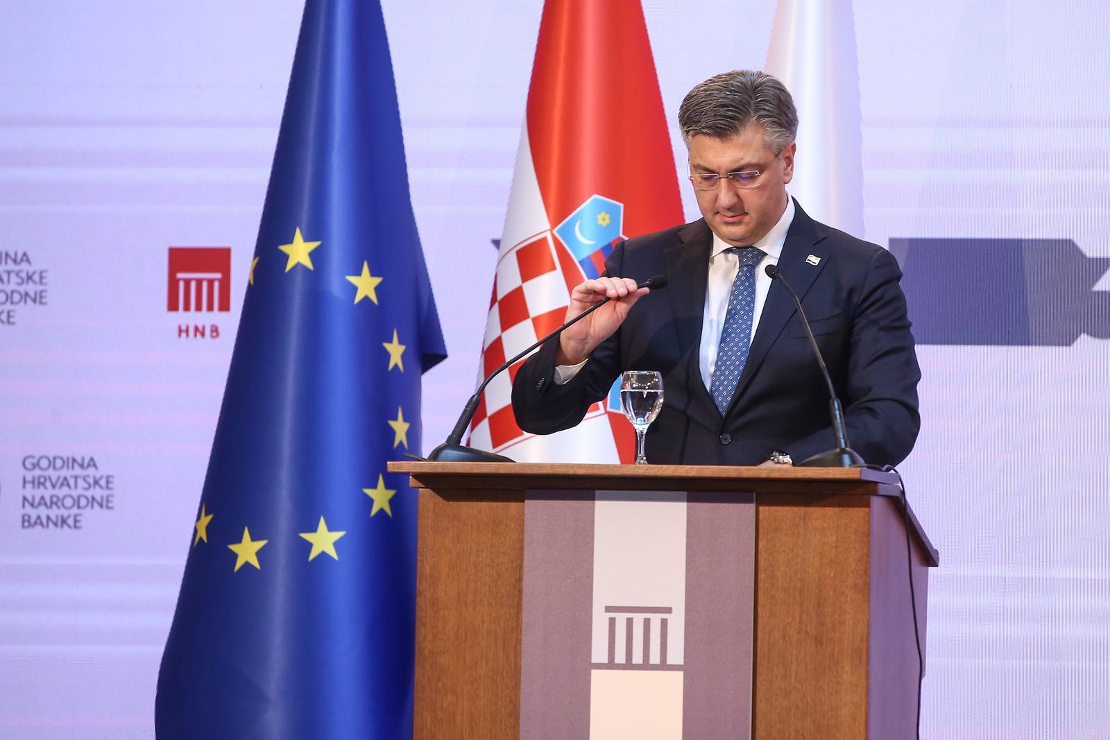 20.12.2021., Zagreb - Svecana akademija povom 30. obljetnice Hrvatske narodne banke. Andrej Plenkovic.  Photo: Matija Habljak/PIXSELL