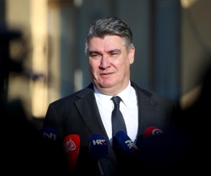 20.12.2021., Zagreb - Izjave za medije predsjednika Republike i vrhovnog zapovjednika Oruzanih snaga Republike Hrvatske, Zorana Milanovica, nakon svecanog obiljezavanja 30. obljetnice HVU-a "Dr. Franjo Tudjman”. Photo: Igor Kralj/PIXSELL