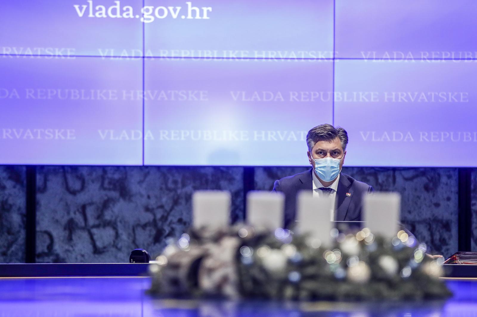 30.12.2021., Zagreb - 93. redovna sjednica Vlade odrzana je u Nacionalnoj i sveucilisnoj knjiznici. Predsjednik Vlade RH Andrej Plenkovic.
  Photo: Slavko Midzor/PIXSELL