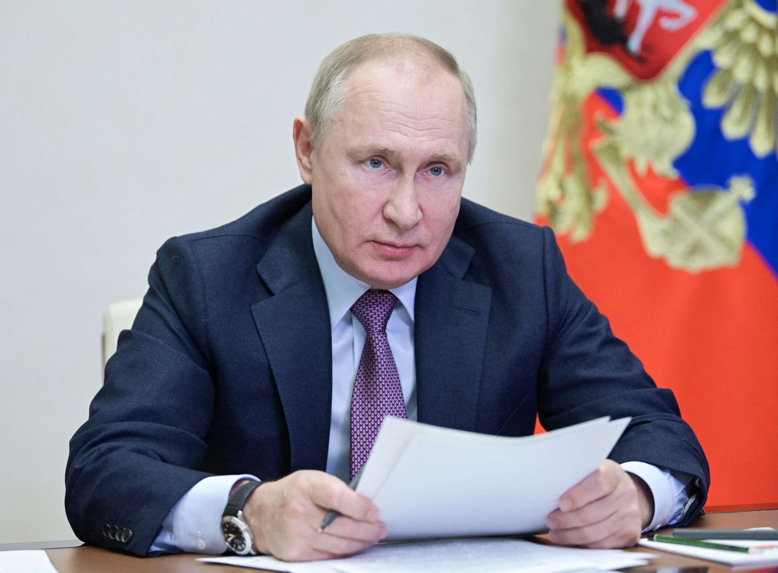 Russian President Vladimir Putin chairs a meeting of the State Council of the Russian Federation and the Presidential Council for Science and Education, via a video link at the Novo-Ogaryovo state residence outside Moscow, Russia December 24, 2021. Sputnik/Aleksey Nikolskyi/Pool via REUTERS ATTENTION EDITORS - THIS IMAGE WAS PROVIDED BY A THIRD PARTY. Photo: SPUTNIK/REUTERS
