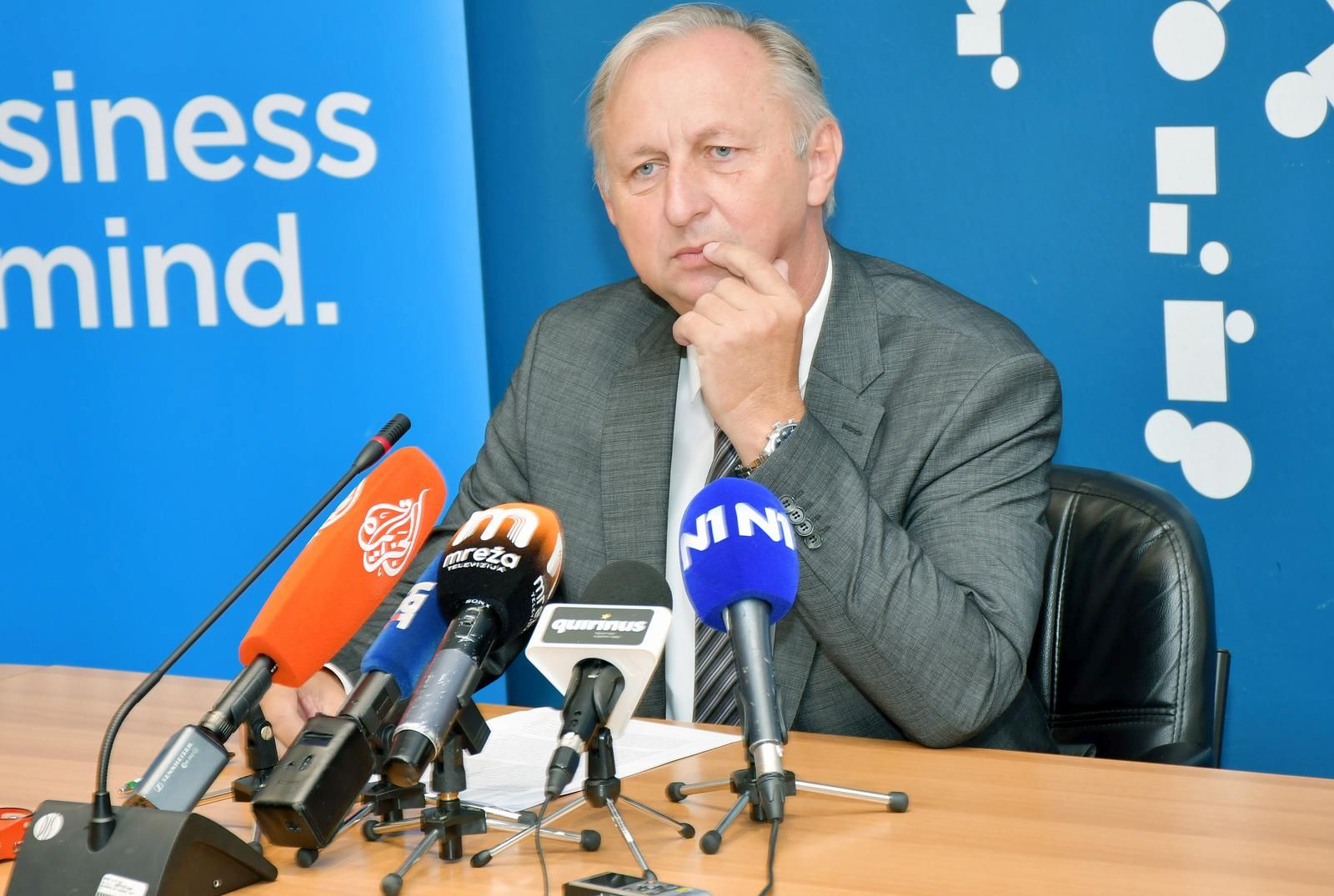 08.09.2021., Kutina - Kutinski gradonacelik Zlatko Babic odrzao je konferenciju za medije vezanu uz posljednja dogadjanja u tvrtki Eko Moslavina.
Photo: Nikola Cutk/PIXSELL