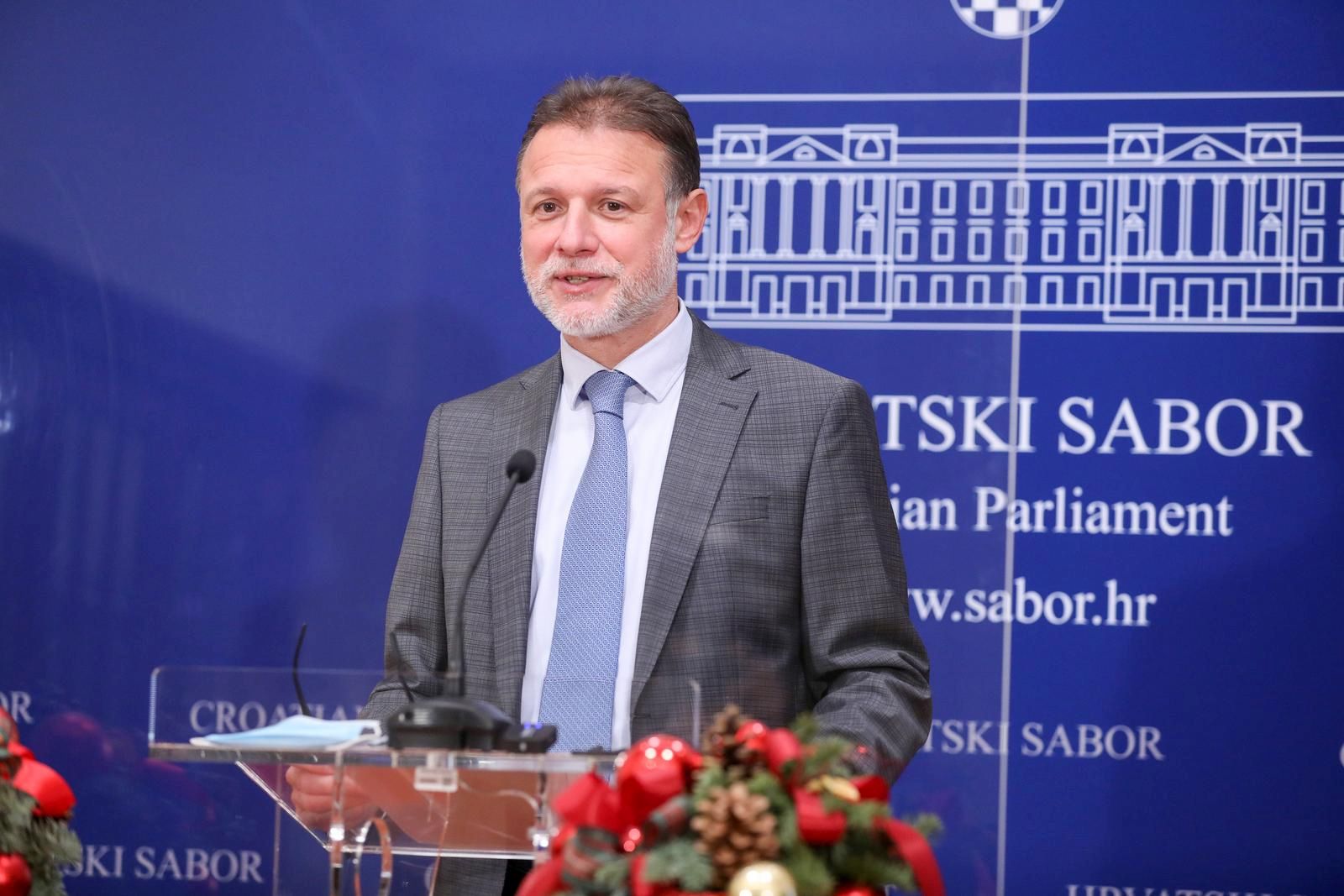 15.12.2021., Zagreb - Nakon zavrsetka ovogodisnjeg rada Sabora, predsjednik Gordan Jandrokovic odrzao je konferenciju za medije na kojoj je govorio o radu Sabora i aktualnim politickim zbivanjima.  Photo: Patrik Macek/PIXSELL