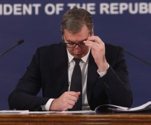 24, November, 2021, Belgrade - Serbian President Aleksandar Vucic addresses the public regarding talks on Kosovo and Metohija, visits to Russia, as well as other important economic and political issues. Aleksandar Vucic. Photo: B.P./ATAImages

24, novembar, 2021, Beograd  - Predsednik Srbije Aleksandar Vucic obratio se javnosti povodom razgovora o Kosovu i Metohiji, posete Rusiji, kao i o drugim vaznim ekonomskim i politickim pitanjima. Photo: B.P./ATAImages