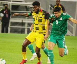 QATAR, DUBAI, - JANUARY 6: Thomas Partey of Ghana during the preparations for the 2022 Africa Cup of Nations match between Black Stars and Algeria in Khalifa International Stadium on January 6, 2022 in Qatar, Dubai. Photo by Gabriel Ahiabor Copyright: xCHENDAYEx*_*x