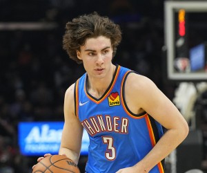 Oklahoma City Thunder guard Josh Giddey (3) during the second half of an NBA basketball game against the Phoenix Suns, Thursday, Dec. 23, 2021, in Phoenix. (AP Photo/Rick Scuteri)