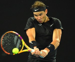 epa09673275 Rafael Nadal of Spain in action during his match against Emil-Ruusuvuor of Finland on Day 6 of the Melbourne Summer Set tennis tournament at Melbourne Park in Melbourne, Australia, 08 January 2022.  EPA/JAMES ROSS NO ARCHIVING AUSTRALIA AND NEW ZEALAND OUT
