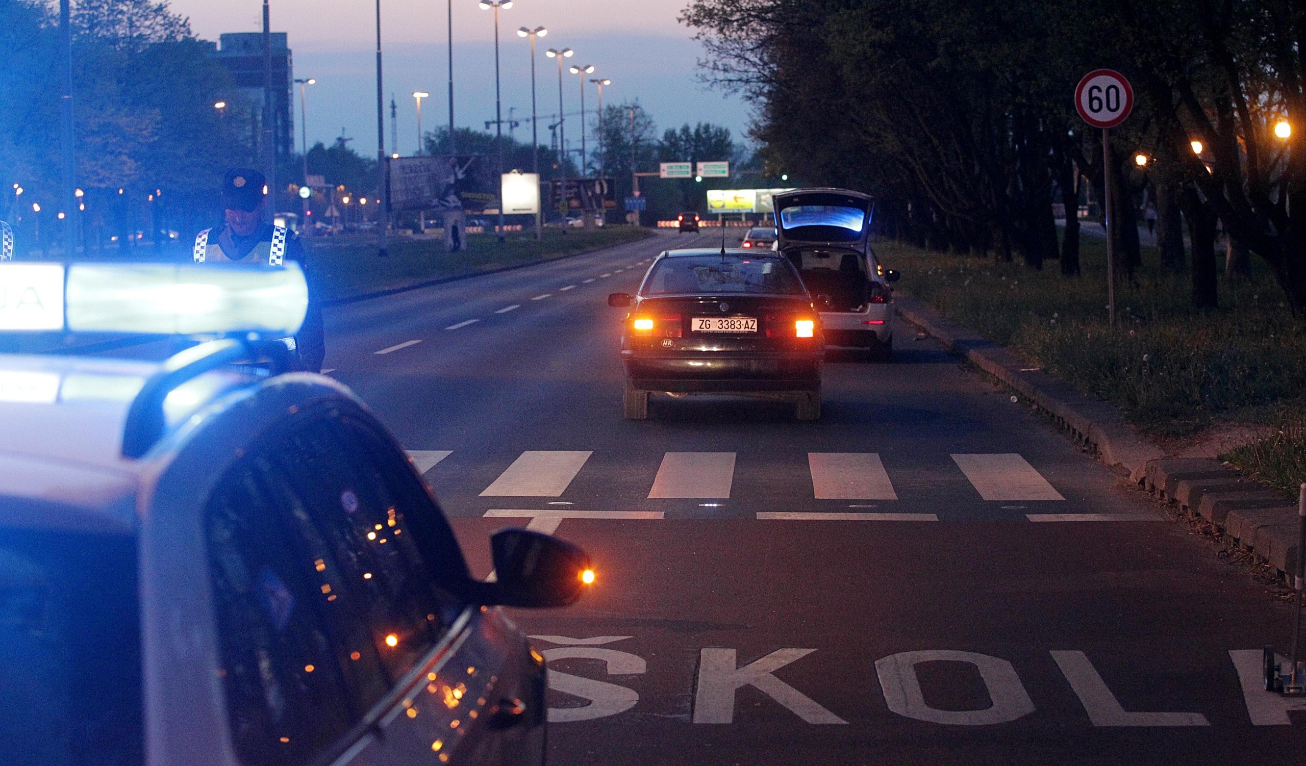 02.04.2017., Zagreb - Nalet osobnog automobila na pjesakinju na zebri u Vatikanskoj ulici. Policija obavlja ocevid. rPhoto: Zeljko Lukunic/PIXSELL