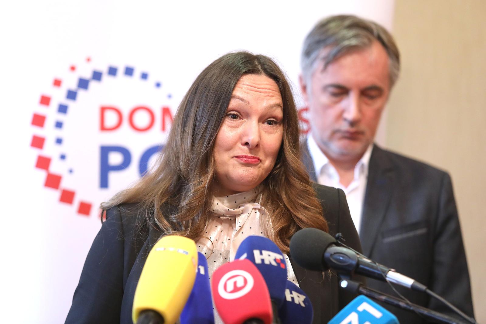 02.06.2020., Zagreb - Vijecnica u Skupstini Brodsko posavske zupanije Ruzica Vukovac na konferenciji za medije najavila zajednicki izlazak na predstojece parlamentarne izbore s Domovinskim pokretom. Photo: Patrik Macek/PIXSELL