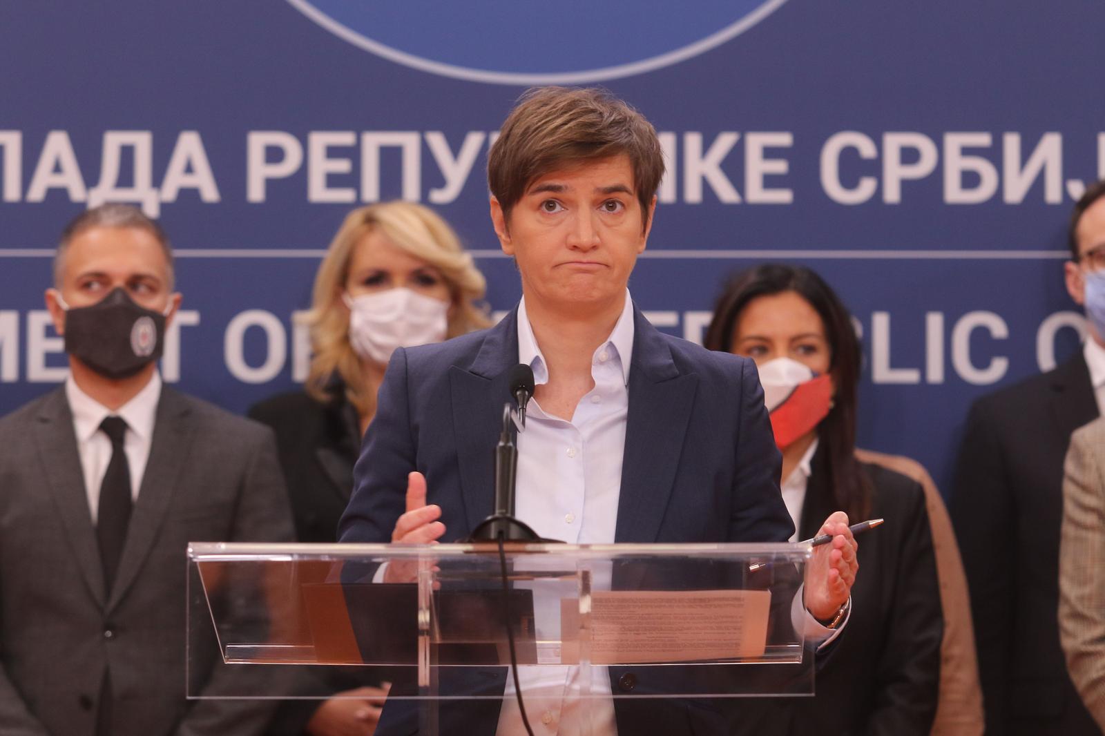 02, November, 2021, Belgrade - A press conference was held at the Palace of Serbia, at which Prime Minister Ana Brnabic presented the results of the first year of the Government's work. Ana Brnabic. Photo: B. P./ATAImages.

02, novembar, 2021, Beograd - U Palati Srbija odrzana konferencija za novinare na kojoj je premijerka Ana Brnabic predstavila rezultate prvih godinu dana rada Vlade. . Photo: Antonio Ahel/ATAImages. Photo: B. P./PIXSELL