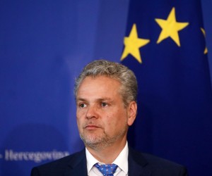 05.07.2021., Sarajevo, Bosna i Hercegovina - Konferencija za medije americkog izaslanika za Zapadni Balkan Matthewa Palmera i izvrsne direktorice za Zapadnu Europu, Zapadni Balkan, Tursku i Veliku Britaniju pri Europskoj sluzbi za vanjske poslove (EEAS) Angeline Eichhorst  nakon sastanka sa interresornom radnom grupom za izmjenu Izbornog zakonodavstva BiH. Johann SattlerrPhoto: Armin Durgut/PIXSELL
