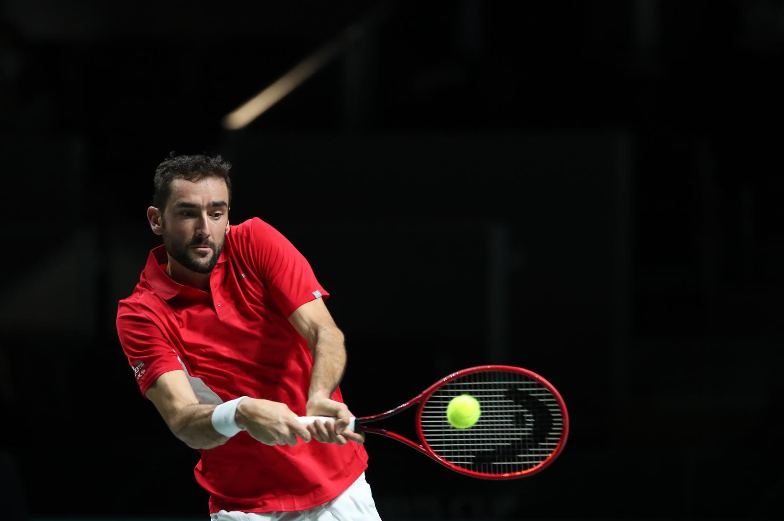 05.12.2021., Arena Madrid, Madrid, Spanjolska - Davis kup, finale, Hrvatska - Rusija. Marin Cilic  Photo: Sanjin Strukic/PIXSELL