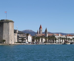06.04.2018., Trogir - Pogled s Ciova na stari dio grada, trogirsku rivu i kulu Kamarlengo. "nPhoto:Ivo Cagalj/PIXSELL