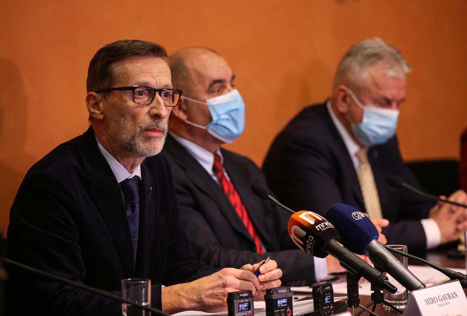 10.01.2022., Zagreb - Na konferenciji za medije Matica hrvatska predstavila je programske aktivnosti u slavljenickoj 2022. godini u kojoj se obiljezava 180. obljetnica djelovanja Matice hrvatske Photo: Zeljko Hladika/PIXSELL