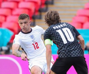 13.06.2021., London, Engleska - Wembley. UEFA Europsko prvenstvo 2020, skupina D, 1. kolo, Engleska - Hrvatska. Luka Modric, Kieran Trippier. rPhoto: Luka Stanzl/PIXSELL