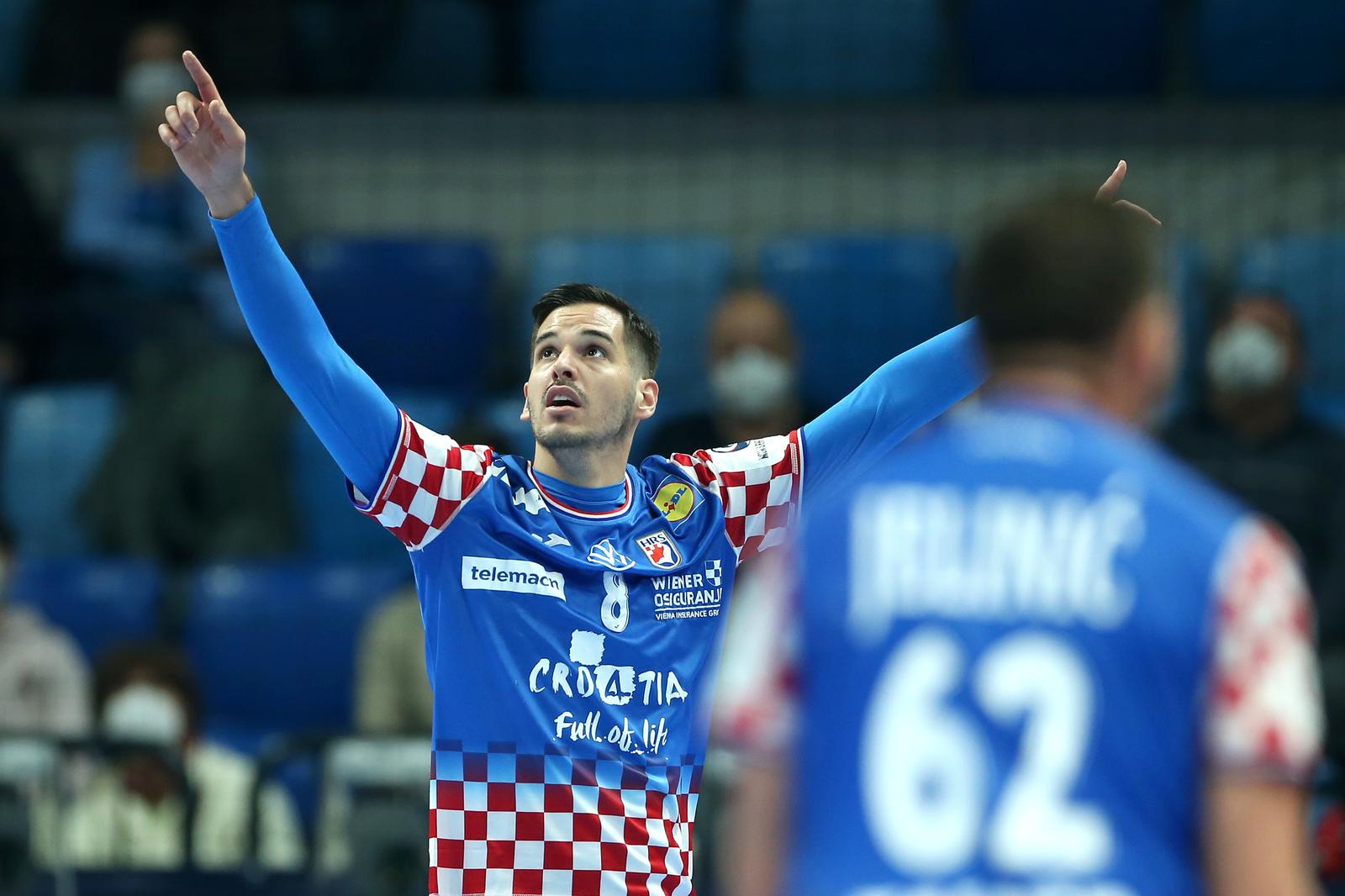 17.01.2022., Pick Arena, Szeged, Madjarska - EHF Europsko prvenstvo, skupina C, 3. kolo, Hrvatska - Ukrajina. Ante Gadza.  Photo: Sanjin Strukic/PIXSELL