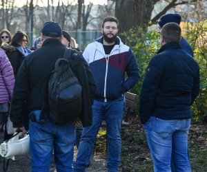 18.12.2021., Zagreb - Prosvjed protiv epidemioloskih mjera i covid potvrda na Trgu Francuske Republike.  Photo: Marko Lukunic/PIXSELL