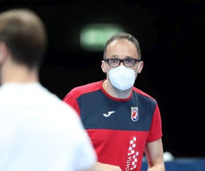 19.01.2022., Madjarska, Budimpesta - Europsko prvenstvo u rukometu. Pick Arena. Prvi trening hrvatske reprezentacije na terenu u Areni gdje ce sutra zapoceti drugi krug natjecanja. Hrvoje Horvat. Photo: Sanjin Strukic/PIXSELL