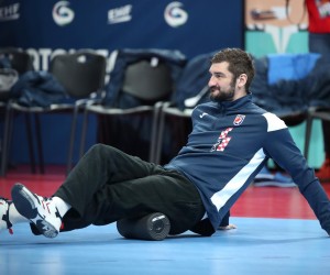 19.01.2022., Madjarska, Budimpesta - Europsko prvenstvo u rukometu. Pick Arena. Prvi trening hrvatske reprezentacije na terenu u Areni gdje ce sutra zapoceti drugi krug natjecanja. Mirko Alilovic. Photo: Sanjin Strukic/PIXSELL