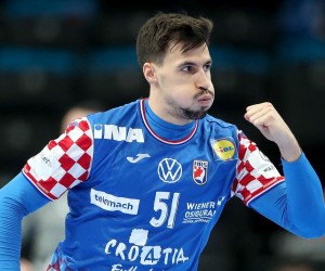 26.01.2022., Multifunctional Arena, Budimpesta, Madjarska - EHF Europsko prvenstvo, skupina I, 4. kolo, Nizozemska - Hrvatska.Ivan Martinovic. Photo: Sanjin Strukic/PIXSELL
