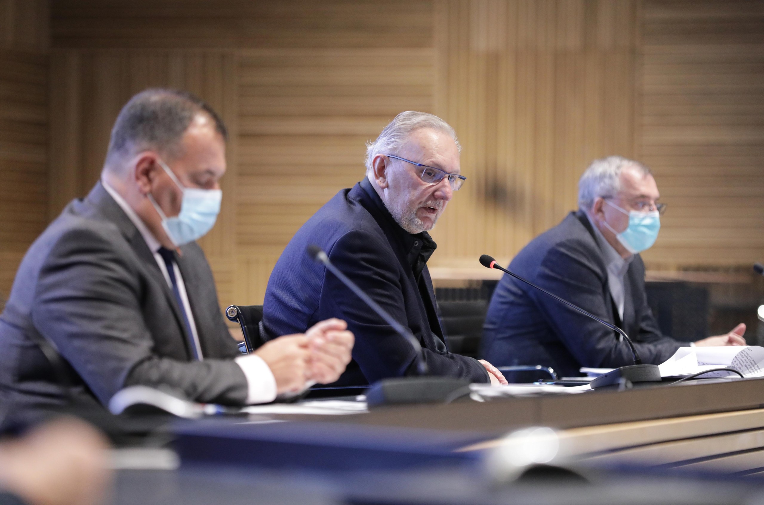 26.11.2021., Zagreb - Nacionalni stozer civilne zastite odrzao je konferenciju za medije u Nacionalnoj i sveucilisnoj knjiznici. Mministar unutarnjih poslova Davor Bozinovic. Photo: Robert Anic/PIXSELL