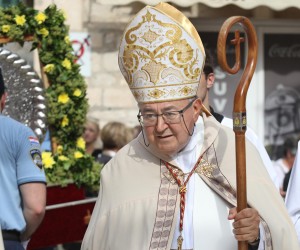 29.09.2021.,Sibenik-Biskupi na proslavi sv Mihovila.kardinal Vinko Puljic.rPhoto: Dusko Jaramaz/PIXSELL
