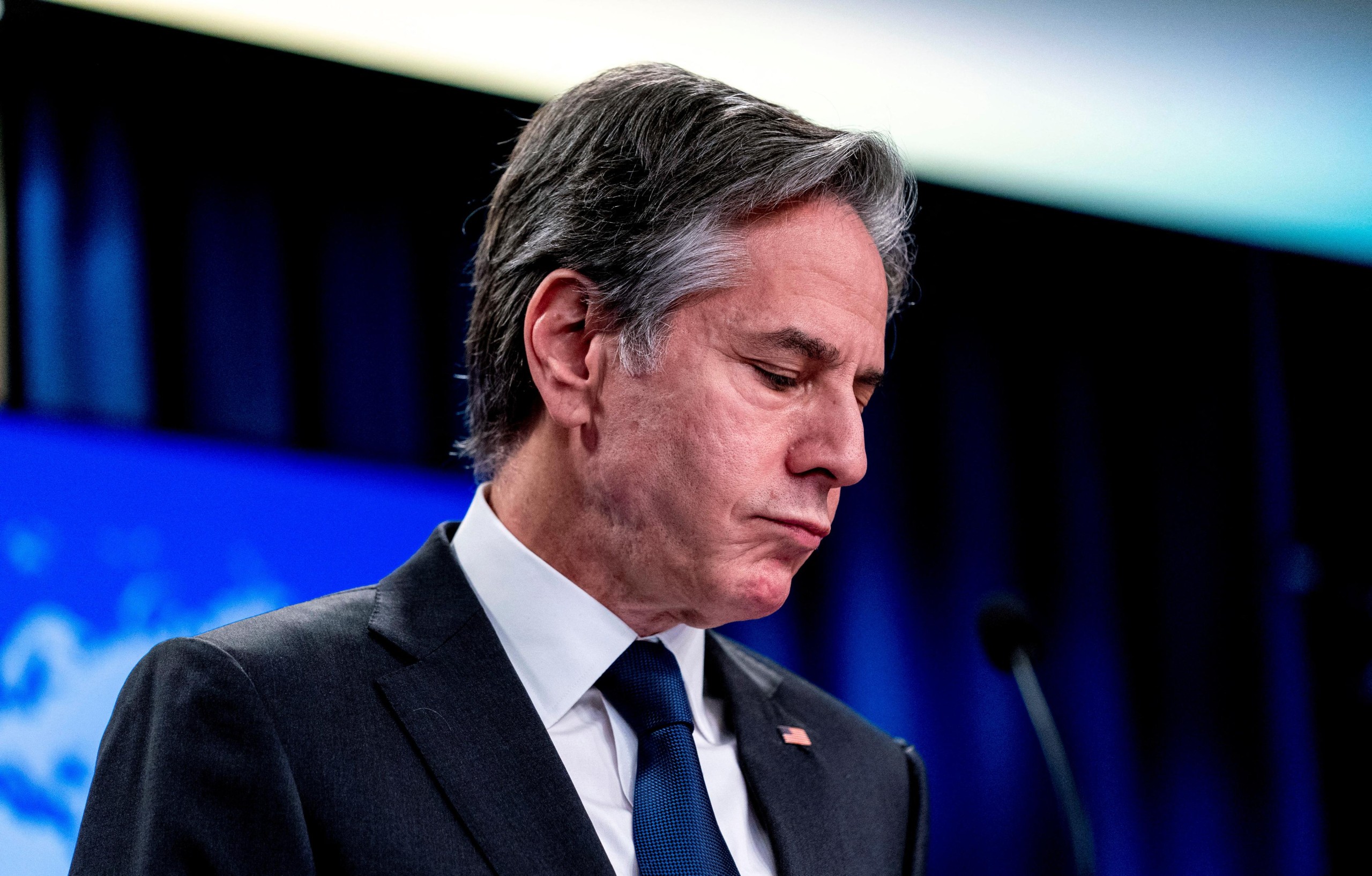 U.S. Secretary of State Antony Blinken pauses while speaking in the briefing room of the State Department in Washington, U.S. January 7, 2022. Andrew Harnik/Pool via REUTERS Photo: POOL/REUTERS