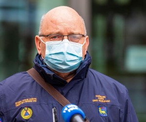 16.02.2021., Pula - rOdrzana je 28. sjednica Stozera civilne zastite Istarske zupanije. Nakon sjednice Nacelnik Stozera civilne zastite Istarske zupanije Dino Kozlevac dao je izjavu za medije.rPhoto: Srecko Niketic/PIXSELL
