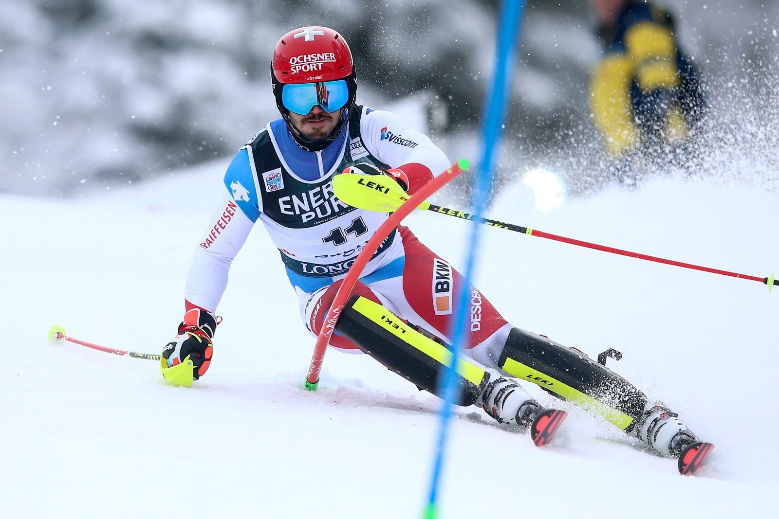 06.01.2022., Zagreb - Prva voznja muskog slaloma Audi FIS Svjetskog skijaskog kupa Snow Queen Trophy 2022. Loic Meillard Photo: Matija Habljak/PIXSELL