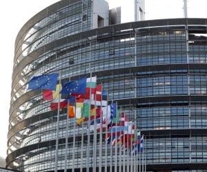 epa09694628 General view of the European Parliament in Strasbourg, France, 19 January 2022. France will chair the European Council from 01 January 2022 to 30 June 2022.  EPA/JULIEN WARNAND