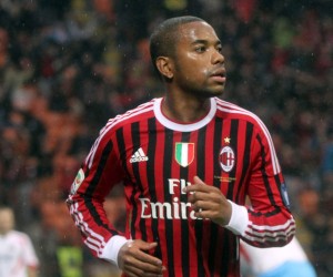 epa09696850 (FILE) - AC Milan's Brazilian forward Robinho celebrates after scoring the 2-0 during the Serie A soccer match between AC Milan and Catania at the Giuseppe Meazza stadium, Milan, Italy, 06 November 2011 (reissued 20 Januart 2022). Italy's Supreme Court confirmed on 19 January 2022 Robinho's nine-year prison sentence for sexually assaulting a woman. The assault took place in 2013 when Robinho was playing for AC Milan. Robinho was convicted of rape in 2017 and received a nine-year prison sentence. With the ruling of the Supreme Court the appeals process has finished. Robinho is living in Brazil and it is currently unclear whether he will serve his sentence at all as the Brazilian constitution bans the extradition of its citizens.  EPA/MATTEO BAZZI *** Local Caption *** 50105905