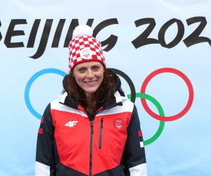 Zagreb, 29.01.2022 - Susret s olimpijcima, skoranjim putnicima na Zimske olimpijske igre u Peking 2022. Na slici Vedrana Malec (skijako trcanje).
foto HINA/ Damir SENCAR/ ds