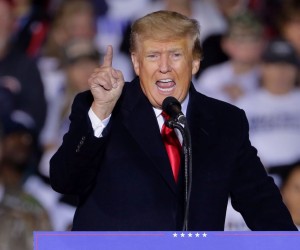 epa09717405 Former US president Donald Trump speaks at a Save America Rally, held outdoors at the Montgomery County Fairgrounds in Conroe, Texas, USA, 29 January 2022. Trump has been holding rallies at various locations as mid-term election races heat up.  EPA/MICHAEL WYKE
