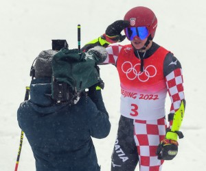 Peking, 13.02.2022 - Filip Zubcic tijekom prve vonje olimpijskog veleslaloma u Pekingu.
foto HINA/ HOO/ Jaki Franja/ ds