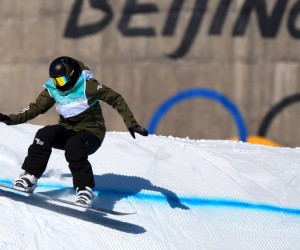 Peking, 14.02.2022 - Hrvatska snowboardaica Lea Jugovac tijekom natjecanja kvalifikacije snowboarda Big Air na Olimpijskim igrama Peking 2022.
foto HINA/ HOO/ Jaki Franja/ ds