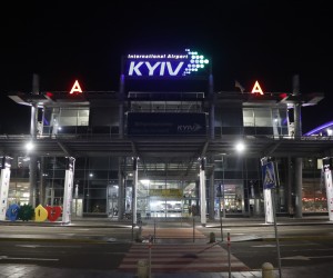 epa09761067 An outside view of the Igor Sikorsky International Airport (Zhuliany) in Kiev, Ukraine, 16 February 2022. Five airplanes of the Ukrainian flag carrier had flown out to Castellon airport for long-term storage as, according to the airline, insurers had terminated cover for some of UAI's airplanes operating in Ukrainian airspace as tensions were flaring while Russian troops were holding maneuvres along the Ukraine's border.  EPA/ZURAB KURTSIKIDZE